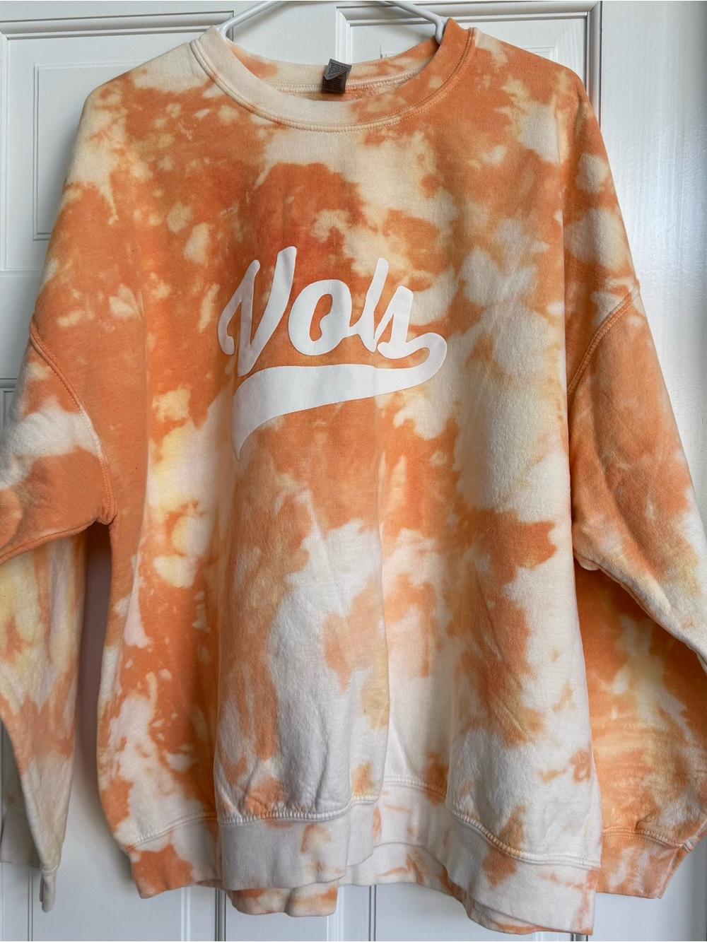 Tie-Dye Crewneck Sweatshirt in Orange and Cream